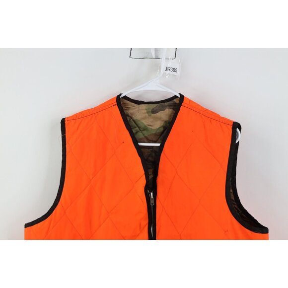 Vtg 70s Streetwear Mens Large Distressed Reversible Camouflage Vest Jacket USA - Picture 13 of 16